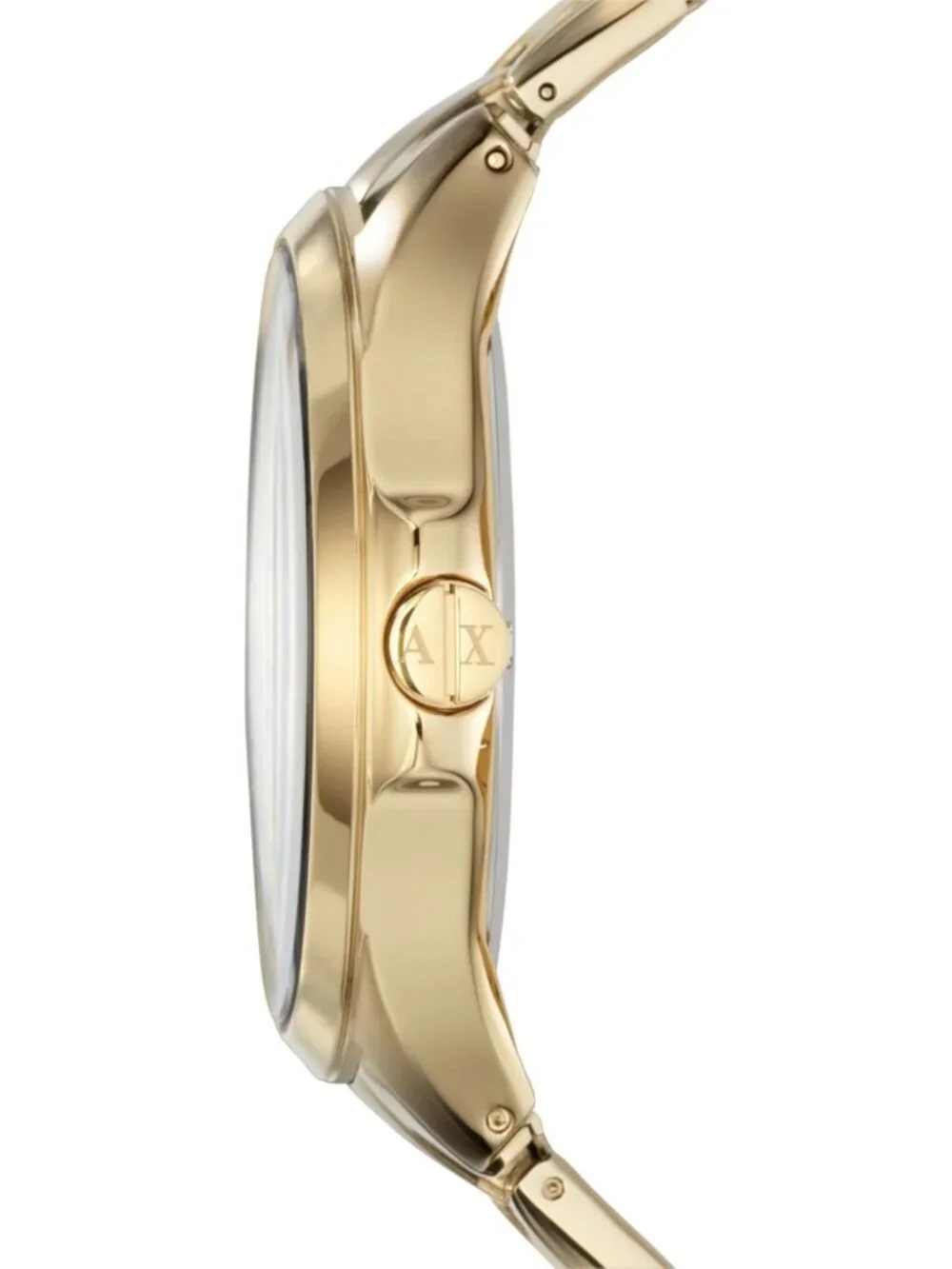Men's Gold/Black A|X Armani Exchange Stainless Steel Bracelet Dress Wristwatch